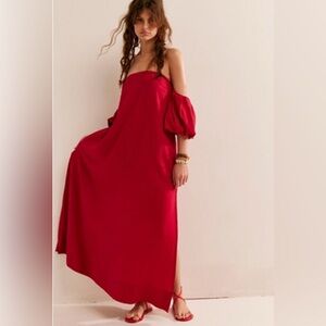 Free People Julietta Linen Off-Shoulder Maxi Dress